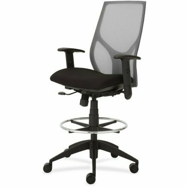 9To5 Seating Midbk Stool, Synchro, Hgt-adj T-Arms, 25inx26inx45-55-1/2in, GY/ON NTF1468Y1A8M201